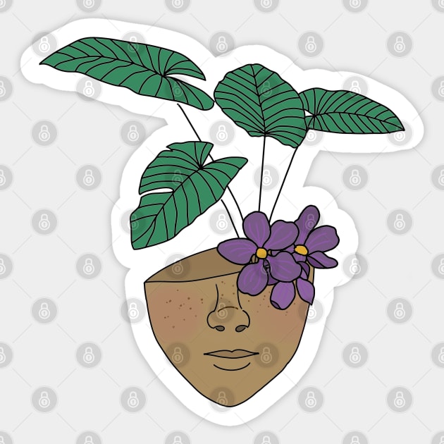 Plant Addict, Plant Mom, Tropical House Plant Lover Sticker by Tenpmcreations